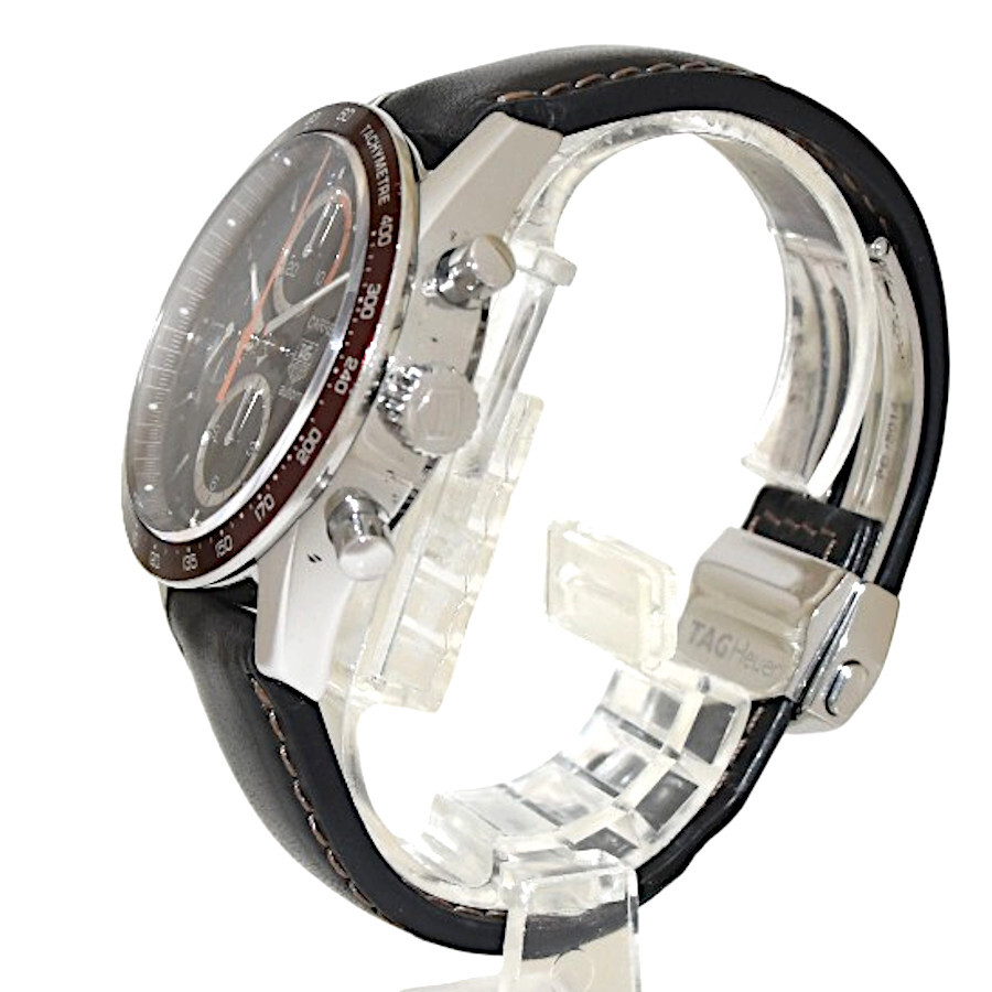 タグホイヤー 腕時計 ニューカレラ クロノグラフ 自動巻き レザーベルト CV2013.FC6206 メンズ ブラック文字盤 TAG HEUER_画像2