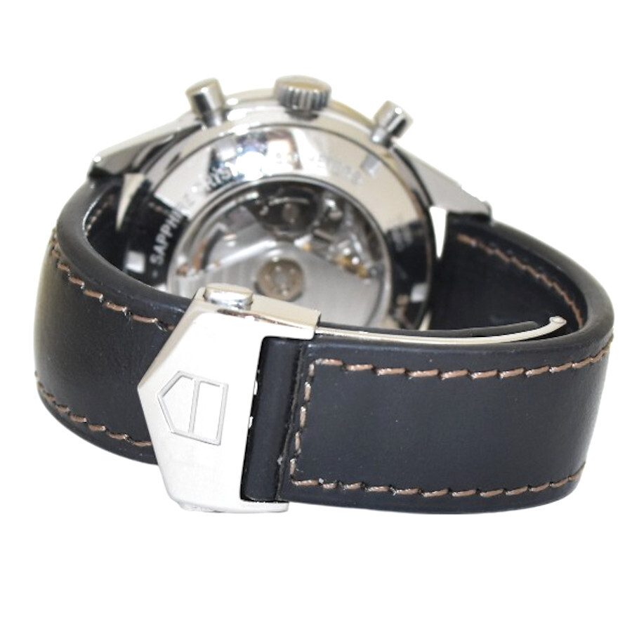 タグホイヤー 腕時計 ニューカレラ クロノグラフ 自動巻き レザーベルト CV2013.FC6206 メンズ ブラック文字盤 TAG HEUER_画像4