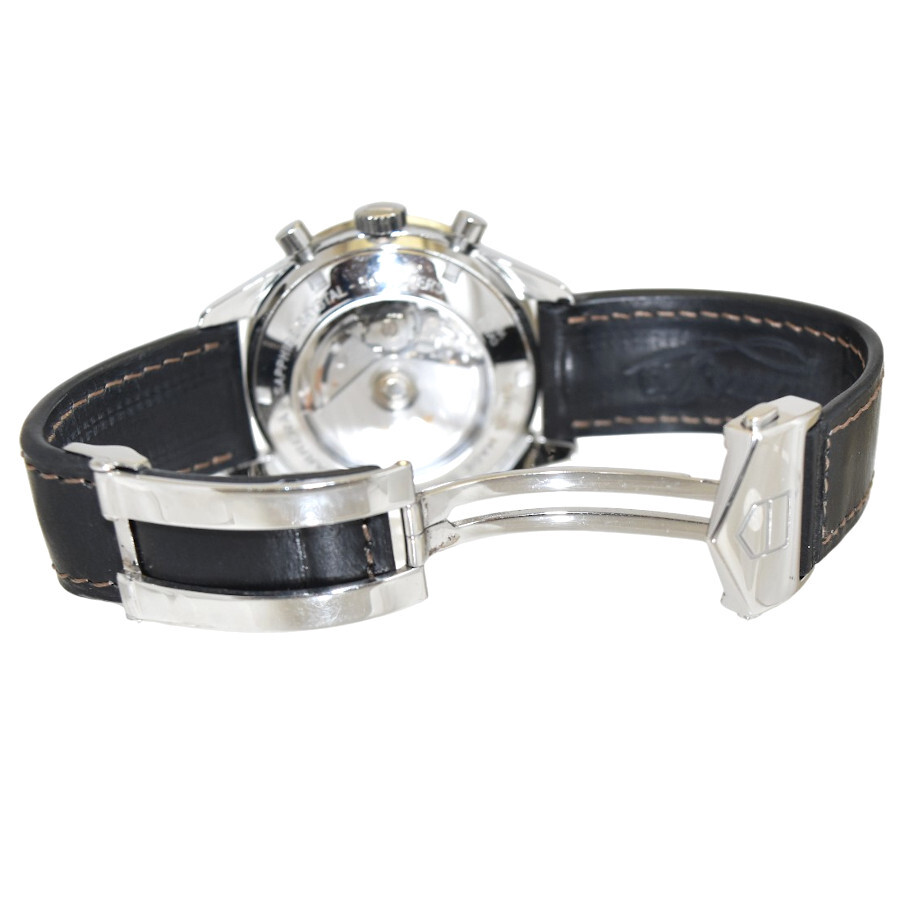 タグホイヤー 腕時計 ニューカレラ クロノグラフ 自動巻き レザーベルト CV2013.FC6206 メンズ ブラック文字盤 TAG HEUER_画像5