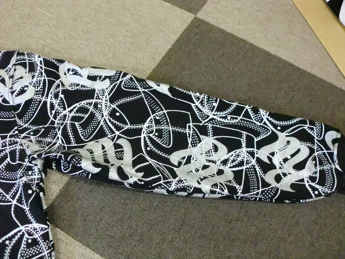 90s00s Rocawear 総柄 パーカ XL 黒 シルバー ロカウェア ジップアップ ヴィンテージ オールド フーディー ストリート JAY-Z ヒップホップ_画像8