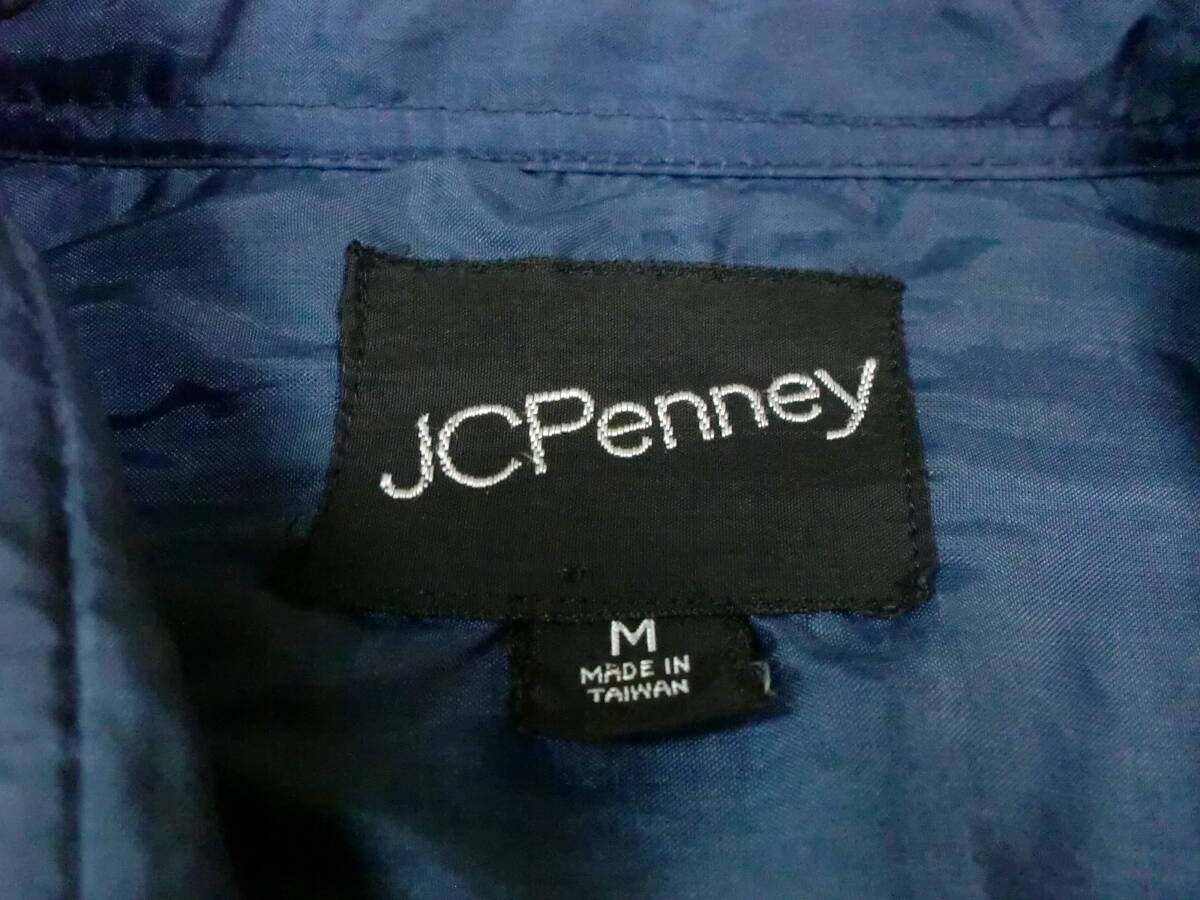 80s JCPenny CPOシャツ M ネルシャツ ヴィンテージ チェック アメカジ ペニーズ ストアブランド シャツ 錨ボタン 紺グレー白_画像3
