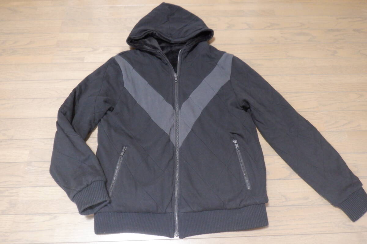 ビームス BEAMS リバーシブル フルジップアップパーカー ボア キルティング M 黒 ブラック _画像4