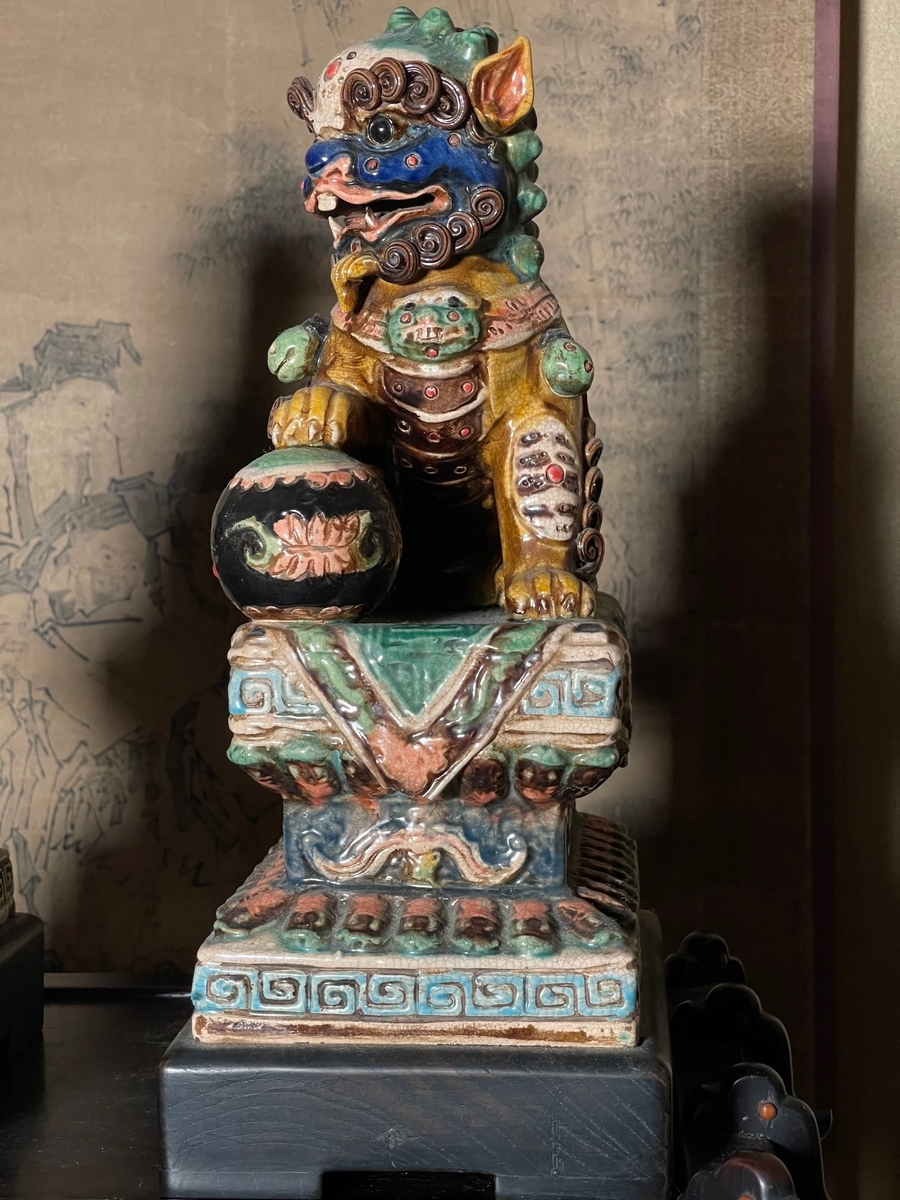 石湾陶瓷「多色釉 狛犬（獅子）」一対 年代推定：明代中期〜明末（16〜17世紀）_画像10