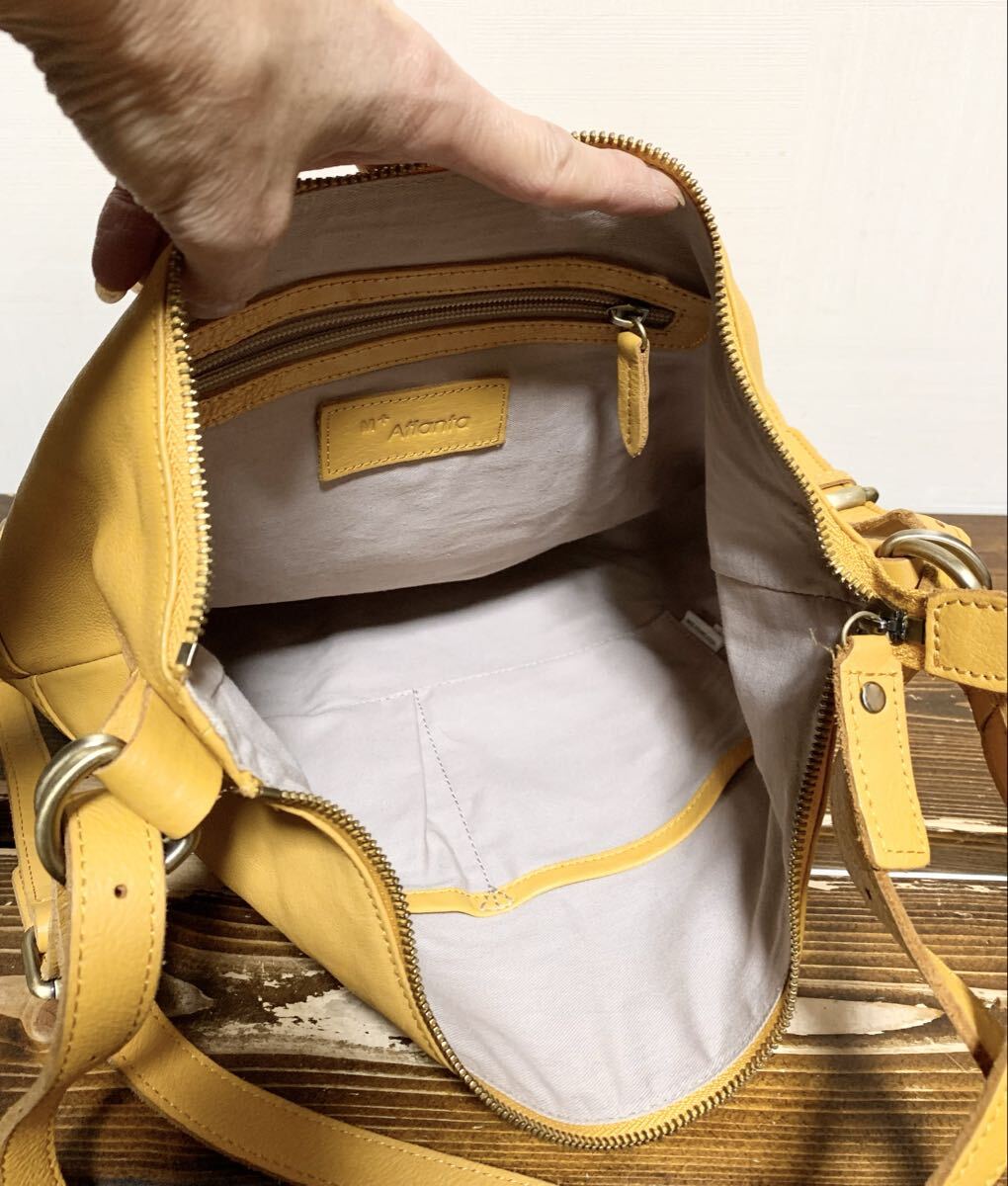 美品:M+Atlanta(アトランタ).レザーリュック(2WAY/兼 ショルダーバッグ/上質.牛革/ジップ開/H33W34D13/旅行.買い物/aniary genten type)_画像8