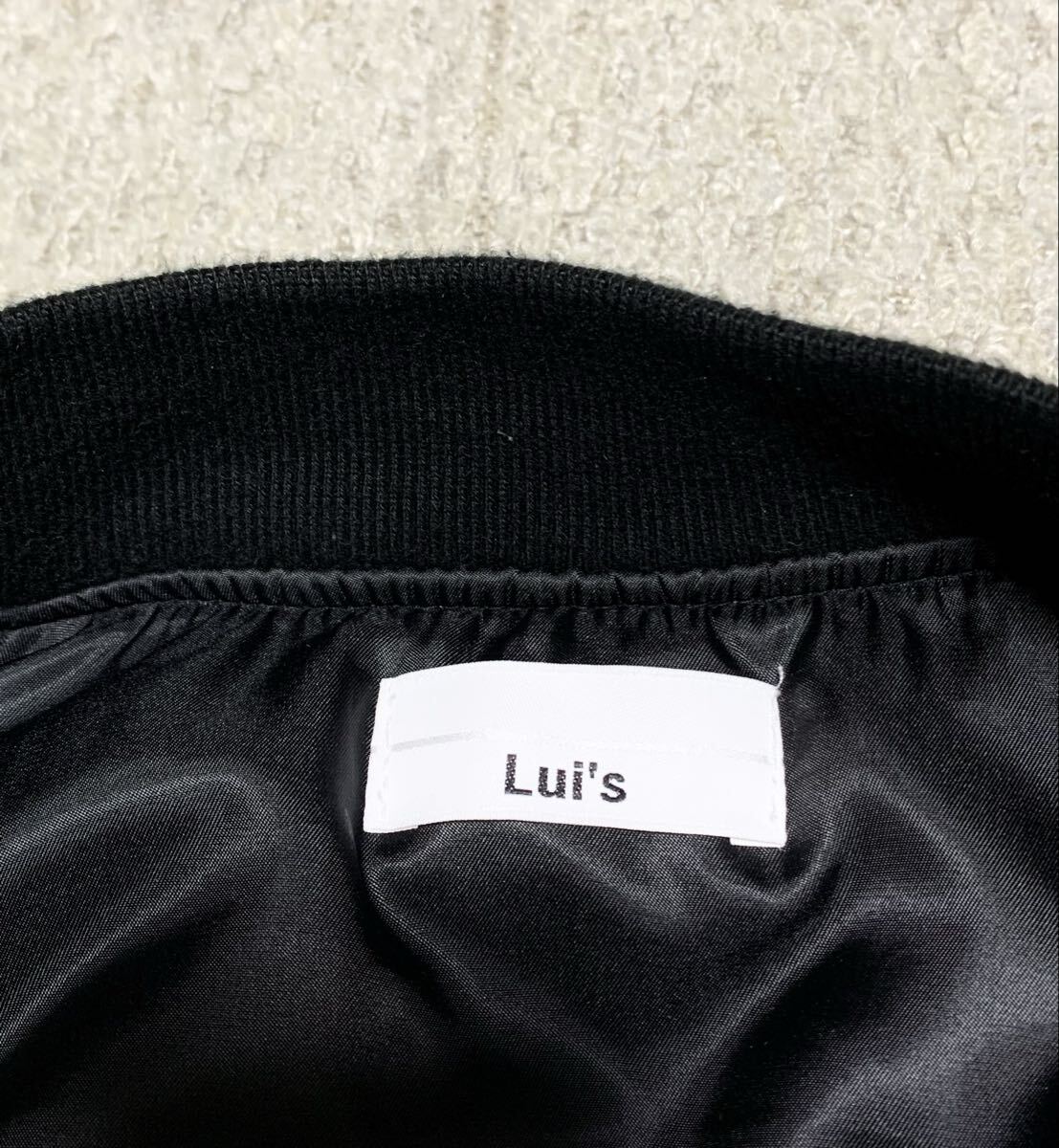 極上:Lui's(ルイス).オーバーサイズ MA-1 フライト ジャケット S(黒/サーモライト 保温中綿/肩60幅60丈75/ダウン/uniqlo gu hare type)_画像6