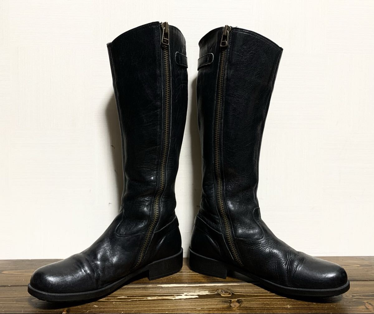 CAMPER(カンペール).サイドジップ レザー ロング ブーツ 39(24.5位/レディース/黒/上質.牛革/バイカー/UK ロッカーズ/maxfritz degner type_画像5