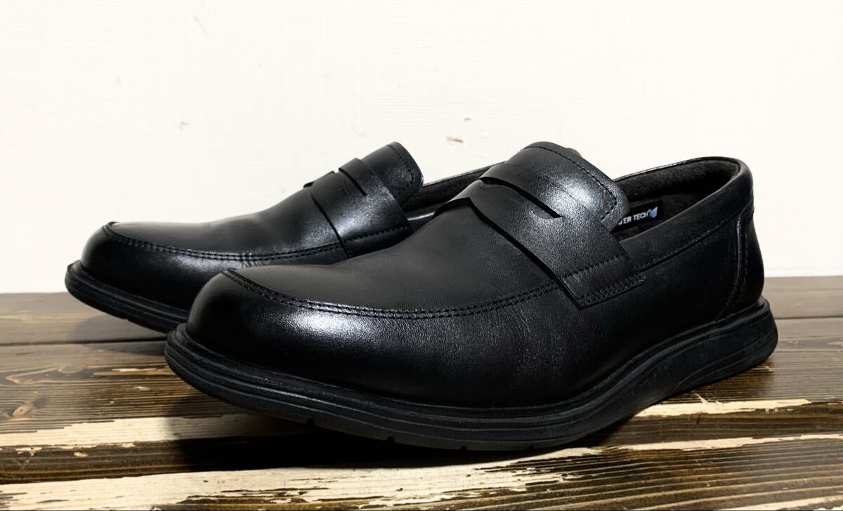 極上:ホーキンス(Hawkins TRAVELLER).軽量 レザー スリッポン シューズ 25.5(ローファー/上質.防水.牛革/フラットソール/madras cole haan)_画像1