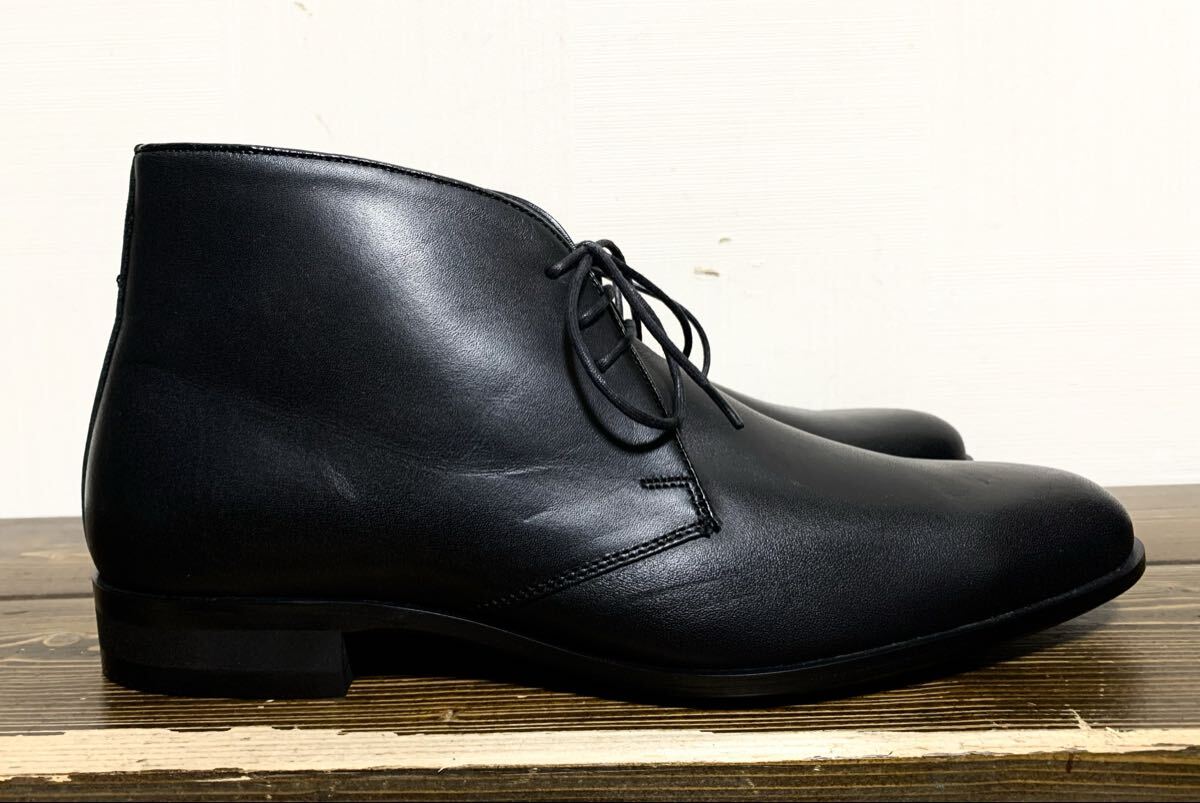 未使用:JOHN PEARSE(REGAL 製作).レザー チャッカ ブーツ 25.5(黒/上質.牛革/日本製/ジョンピアース/モッズスーツ/オアグローリー/ザズー)_画像3