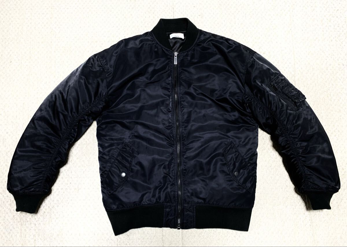 極上:Lui's(ルイス).オーバーサイズ MA-1 フライト ジャケット S(黒/サーモライト 保温中綿/肩60幅60丈75/ダウン/uniqlo gu hare type)_画像3