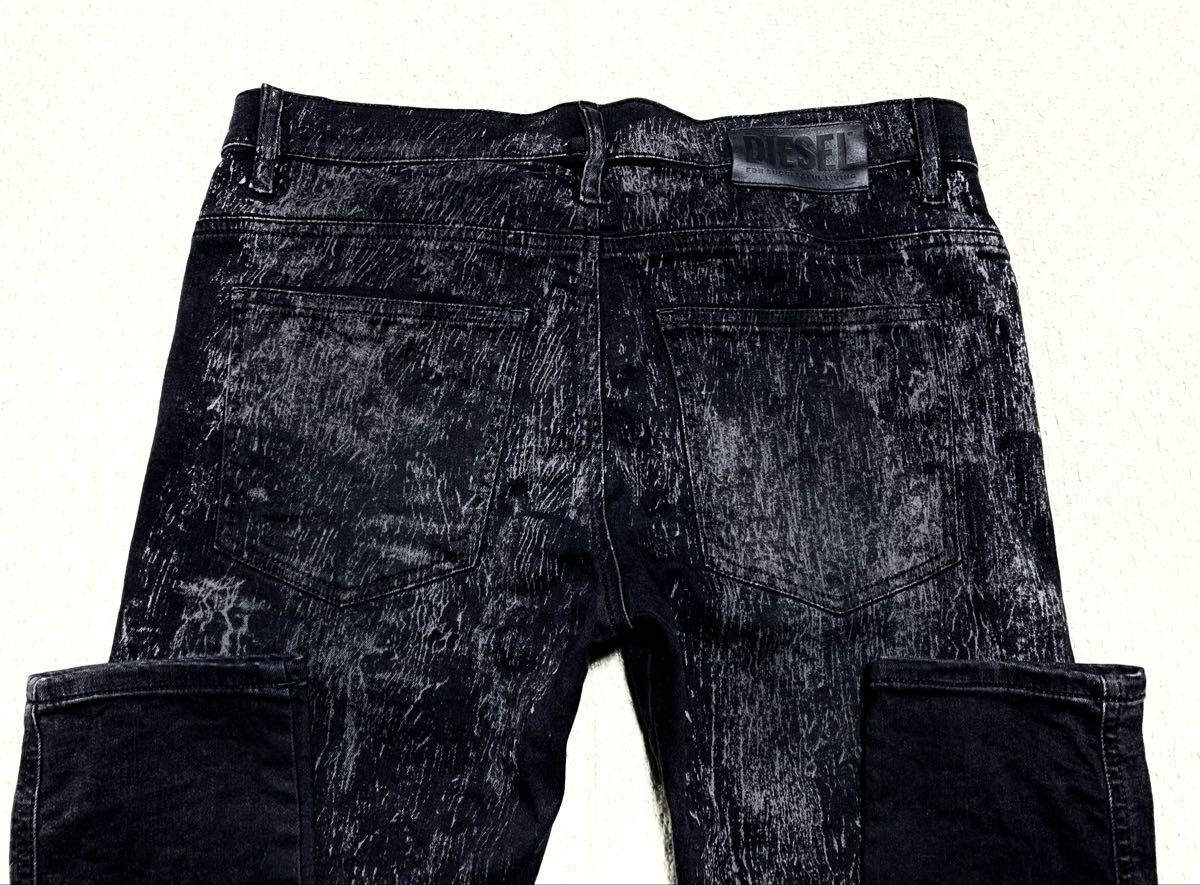 美品:ディーゼル.D-ISTORT.スーパーストレッチ スキニー デニム 31×32(ブラック/W87股下86/V系/ゴシック/tornado mart ジョグジーンズ)_画像4
