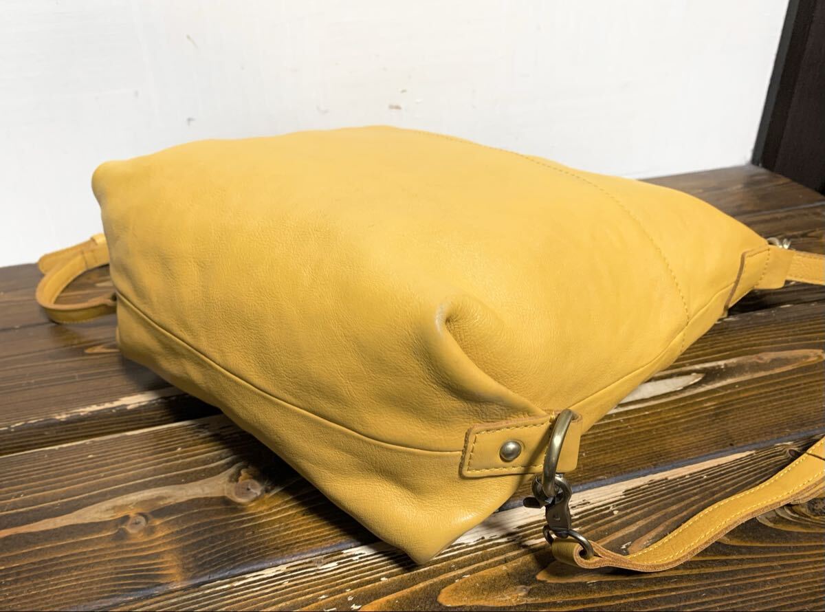 美品:M+Atlanta(アトランタ).レザーリュック(2WAY/兼 ショルダーバッグ/上質.牛革/ジップ開/H33W34D13/旅行.買い物/aniary genten type)_画像6