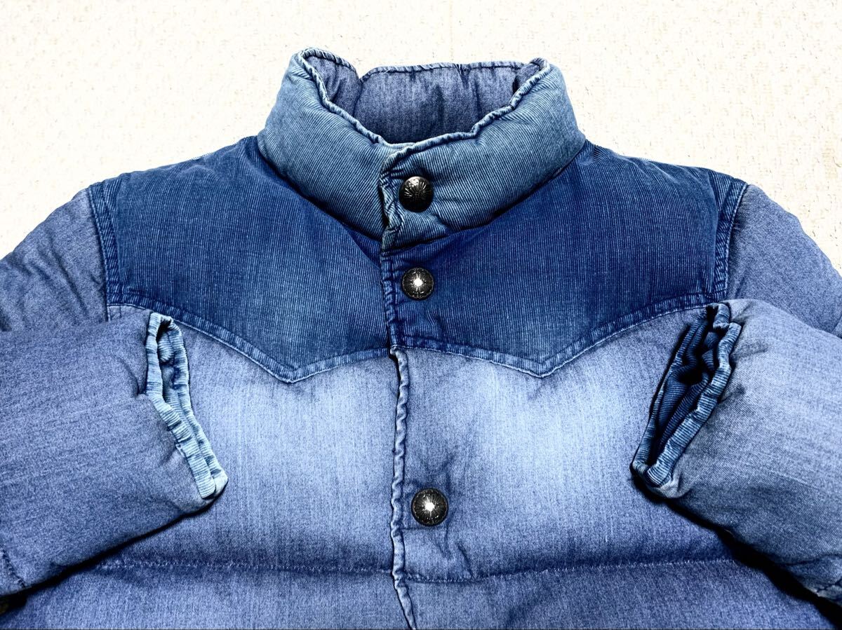 BAYFLOW(ベイフロー).柔らか デニム ダウン ジャケット 2(S/ダウン80フェザー20/肩44幅52丈66/アメカジ/tmt taion remi relief type)_画像4