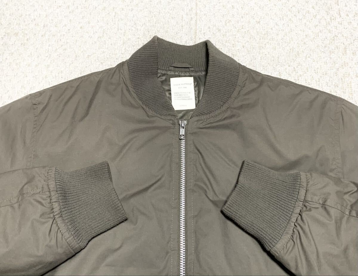 美品:BACK NUMBER.ダウン MA-1 フライト ジャケット L(メンズ/ダウン80フェザー10/肩47幅59丈69/バイカー/alpha +j uniqlo degner type)_画像4
