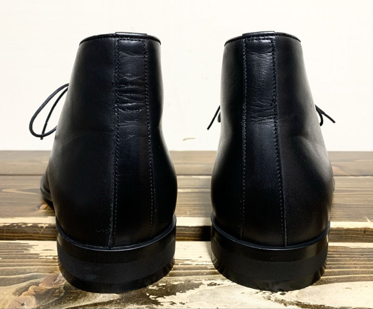 未使用:JOHN PEARSE(REGAL 製作).レザー チャッカ ブーツ 25.5(黒/上質.牛革/日本製/ジョンピアース/モッズスーツ/オアグローリー/ザズー)_画像4