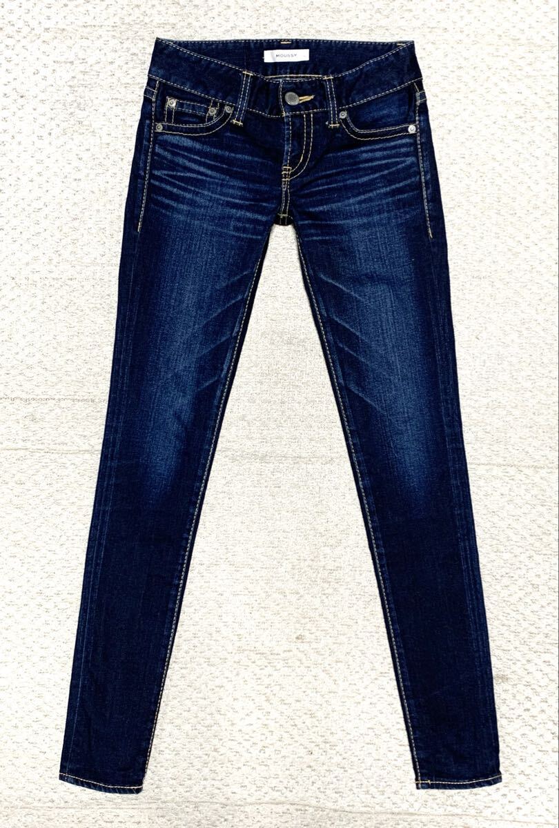 極上:マウジー.リバース スキニー デニム 24(010ASC12/Rebirth SKINNY/ストレッチ/チェーンステッチ/W68H86股下72/パウダー/sly)_画像1