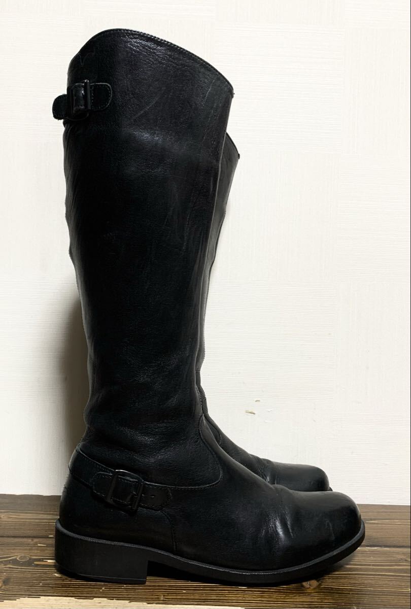CAMPER(カンペール).サイドジップ レザー ロング ブーツ 39(24.5位/レディース/黒/上質.牛革/バイカー/UK ロッカーズ/maxfritz degner type_画像3