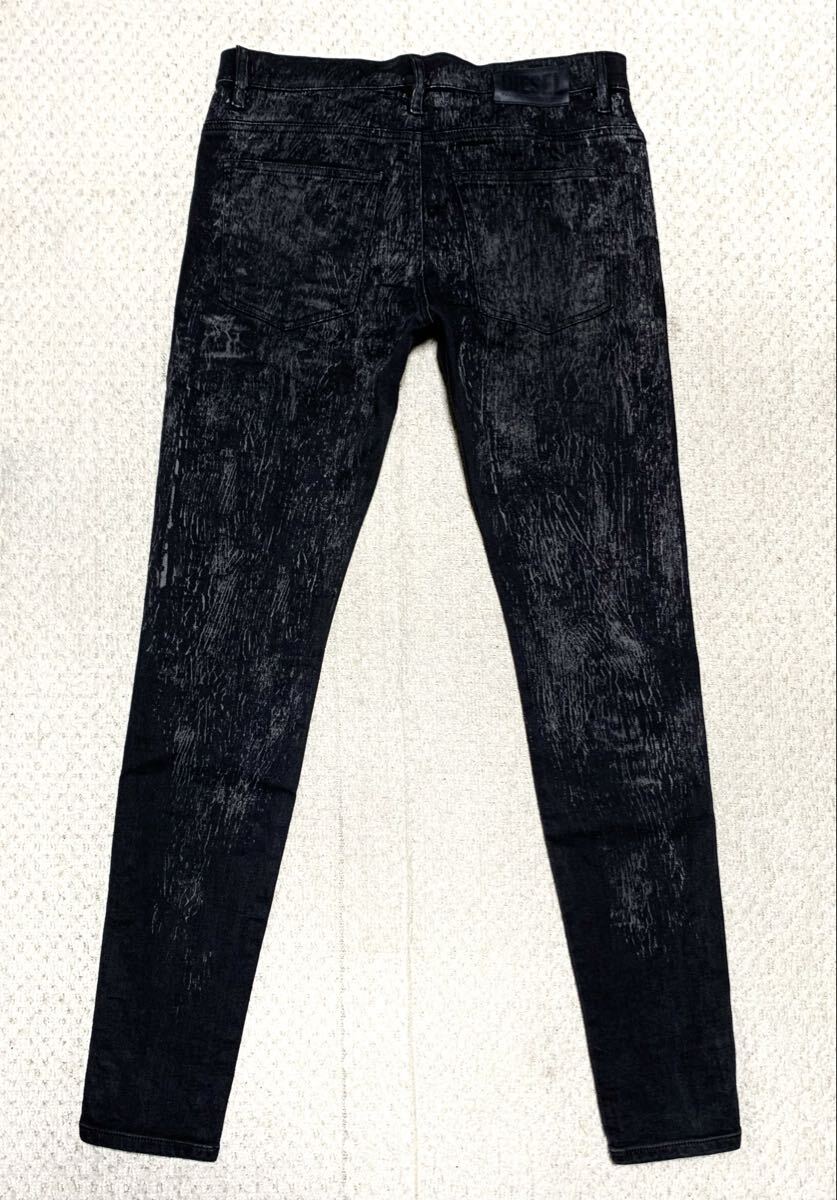 美品:ディーゼル.D-ISTORT.スーパーストレッチ スキニー デニム 31×32(ブラック/W87股下86/V系/ゴシック/tornado mart ジョグジーンズ)_画像2