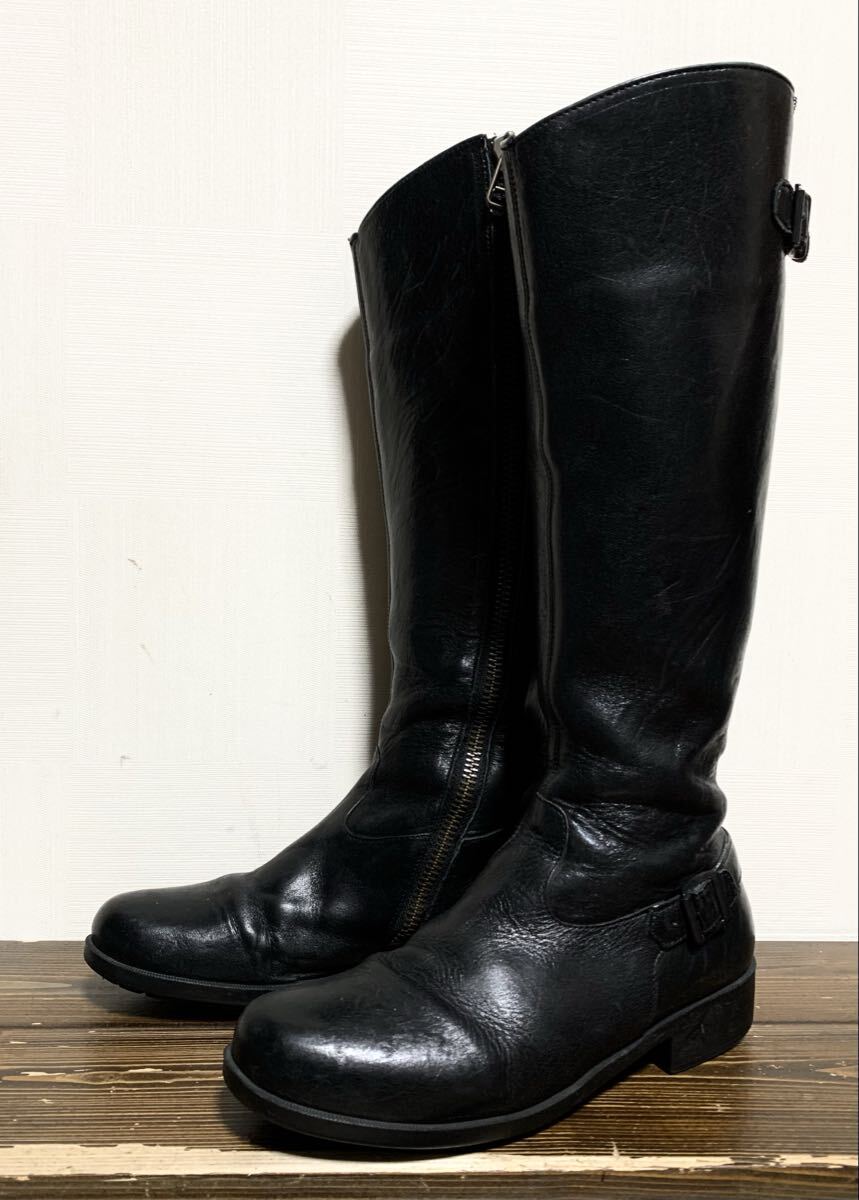 CAMPER(カンペール).サイドジップ レザー ロング ブーツ 39(24.5位/レディース/黒/上質.牛革/バイカー/UK ロッカーズ/maxfritz degner type_画像1