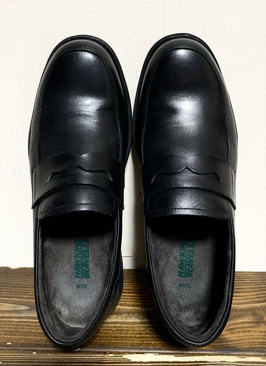 極上:ホーキンス(Hawkins TRAVELLER).軽量 レザー スリッポン シューズ 25.5(ローファー/上質.防水.牛革/フラットソール/madras cole haan)_画像5