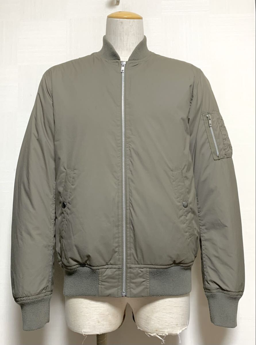 美品:BACK NUMBER.ダウン MA-1 フライト ジャケット L(メンズ/ダウン80フェザー10/肩47幅59丈69/バイカー/alpha +j uniqlo degner type)_画像1