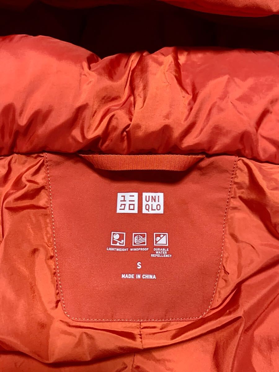 UNIQLO.シームレスダウン パーカ 3Dカット S(朱色/フーデッド ダウン ジャケット/パーカー/幅53丈68/+j white mountaineering type)_画像6