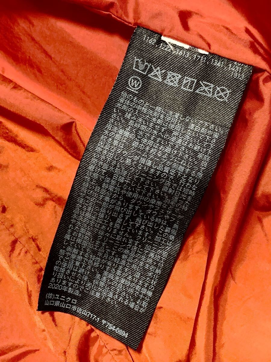 UNIQLO.シームレスダウン パーカ 3Dカット S(朱色/フーデッド ダウン ジャケット/パーカー/幅53丈68/+j white mountaineering type)_画像8