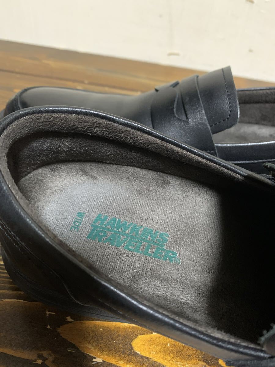 極上:ホーキンス(Hawkins TRAVELLER).軽量 レザー スリッポン シューズ 25.5(ローファー/上質.防水.牛革/フラットソール/madras cole haan)_画像7
