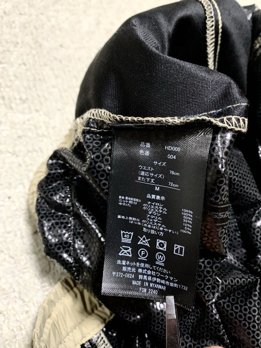 未使用:WORKMAN.テーパード ダウン パンツ M(ベージュ/WASHABLE FUSION DOWN/洗える フュージョン ダウン/W76-86股下72/uniqlo taion type)_画像5