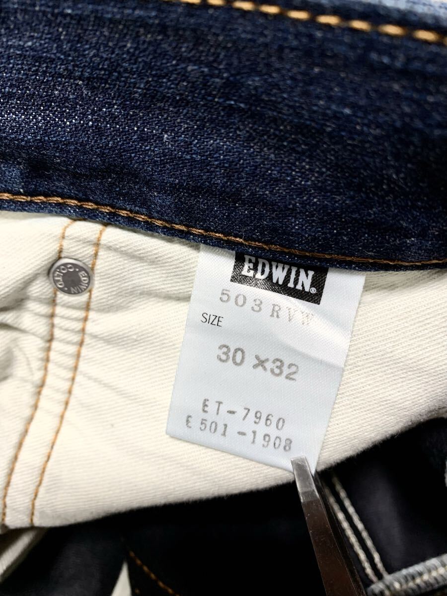 EDWIN 503RV.GORE WINDSTOPPER 搭載 テーパード デニム 30×32(防風 ライディング パンツ/チェーンステッチ/W87股下82/lee kushitani type)_画像7