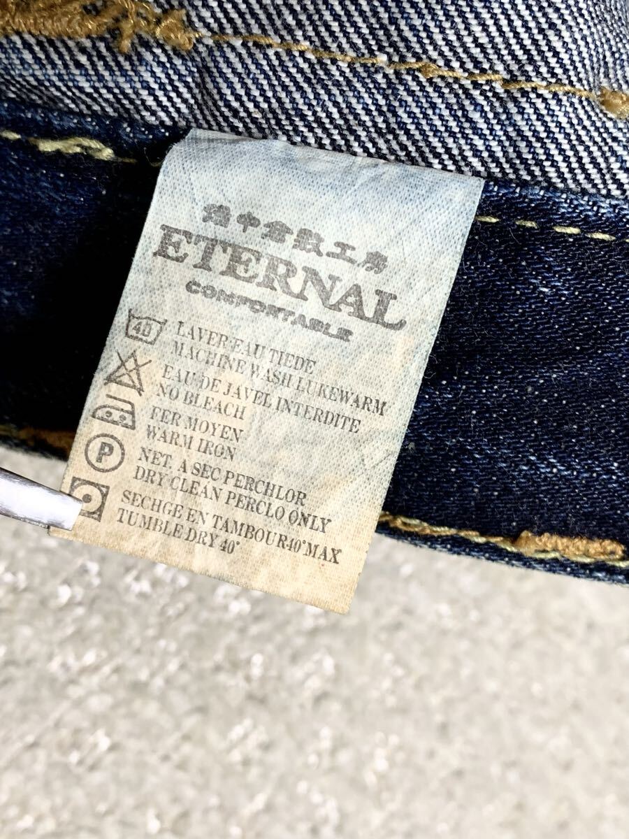 極上:備中倉敷工房 ETERNAL.ビンテージ加工 デニム ブッシュ パンツ 30(綿100/セルビッチ/W77股下81/エターナル/johnbull workers type)_画像7