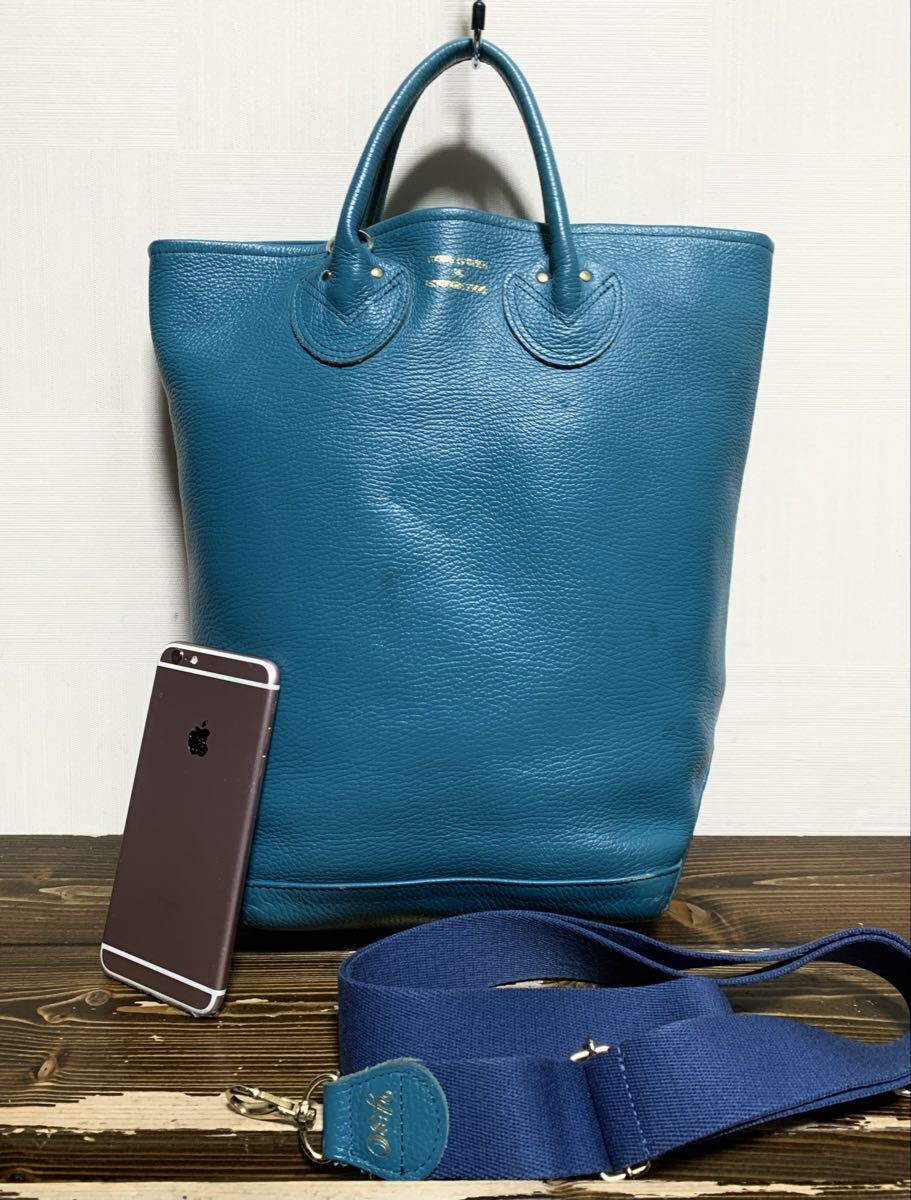 YOUNG&OLSEN The DRYGOODS STORE.レザー トートバッグ(2WAY/兼 ショルダーバッグ/H35W34D14/ヤングアンドオルセン/上質.牛革/slow type)_画像2