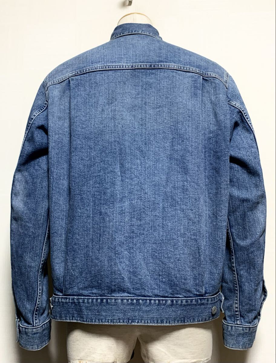 新品同様:UNIQLO(ユニクロ).セカンド タイプ デニム ジャケット L(Gジャン/ストレッチ/オーバーサイズ/肩49幅60丈66/levis 2nd type/藤原裕_画像2
