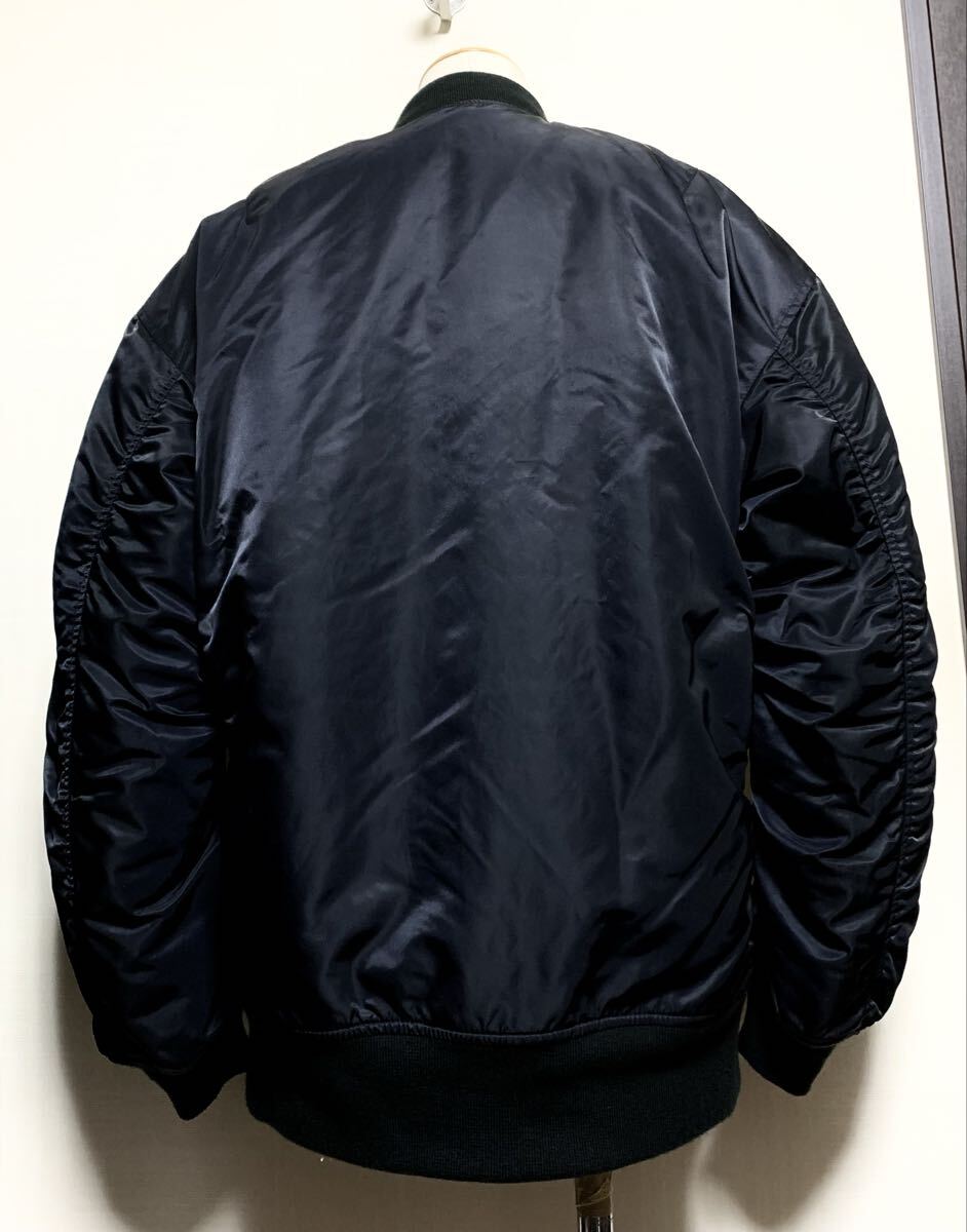 極上:Lui's(ルイス).オーバーサイズ MA-1 フライト ジャケット S(黒/サーモライト 保温中綿/肩60幅60丈75/ダウン/uniqlo gu hare type)_画像2