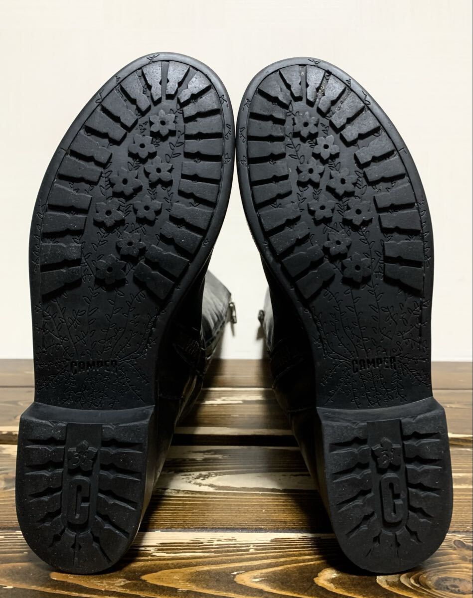CAMPER(カンペール).サイドジップ レザー ロング ブーツ 39(24.5位/レディース/黒/上質.牛革/バイカー/UK ロッカーズ/maxfritz degner type_画像7