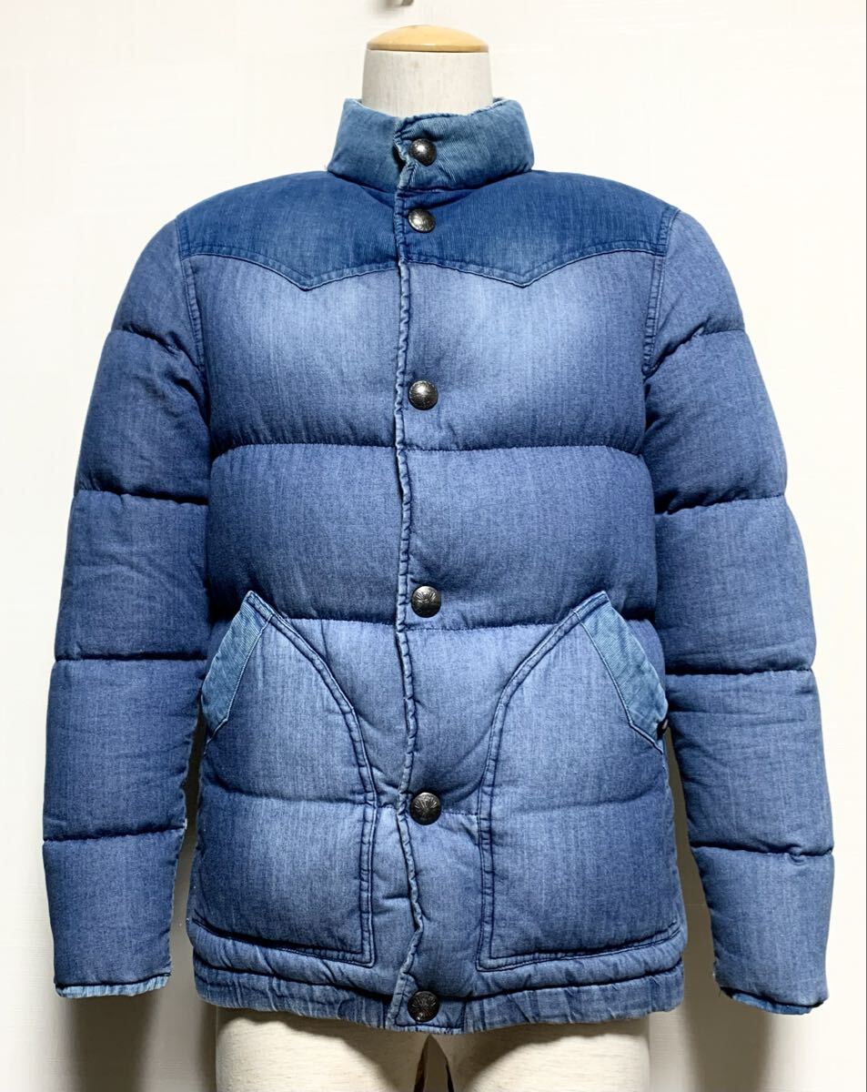 BAYFLOW(ベイフロー).柔らか デニム ダウン ジャケット 2(S/ダウン80フェザー20/肩44幅52丈66/アメカジ/tmt taion remi relief type)_画像1