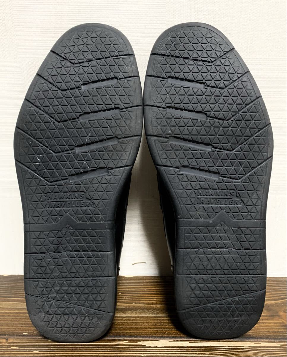 極上:ホーキンス(Hawkins TRAVELLER).軽量 レザー スリッポン シューズ 25.5(ローファー/上質.防水.牛革/フラットソール/madras cole haan)_画像6