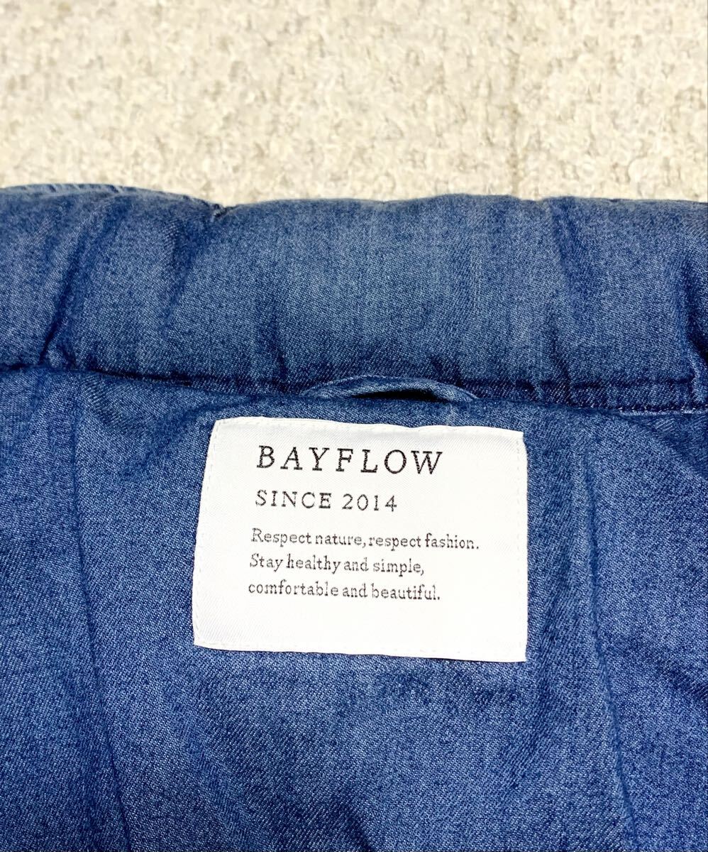 BAYFLOW(ベイフロー).柔らか デニム ダウン ジャケット 2(S/ダウン80フェザー20/肩44幅52丈66/アメカジ/tmt taion remi relief type)_画像6