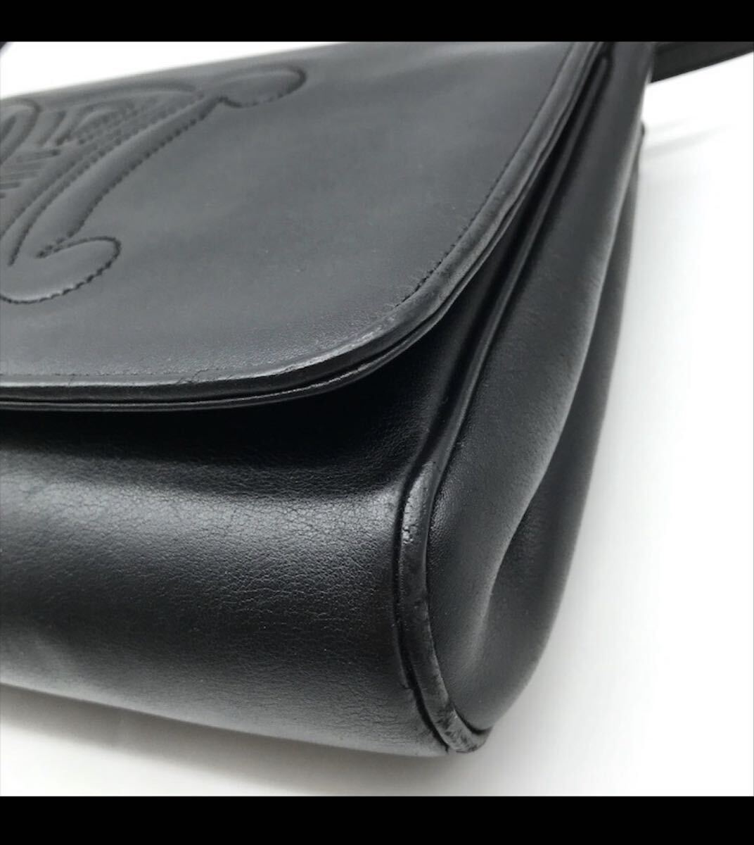 セリーヌ ショルダーバッグ CELINE ブラック レザー トリオンフ ヴィンテージ_画像4