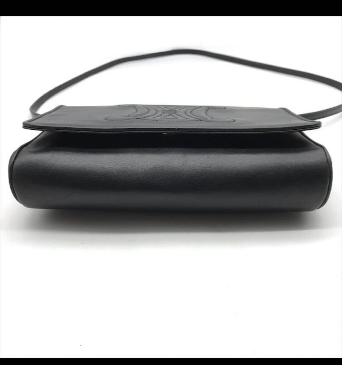 セリーヌ ショルダーバッグ CELINE ブラック レザー トリオンフ ヴィンテージ_画像3