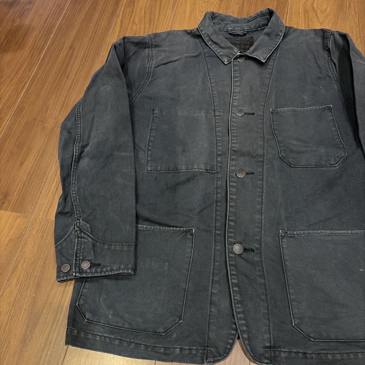 Levi’s リーバイス カバーオール BORO ボロ XL ブラック 黒 ジャケット ヴィンテージ 古着_画像2