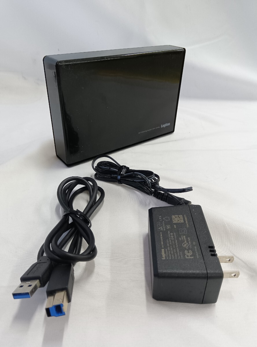 【通電のみ確認済み】ロジテック 外付けHDD LHD-ENA030U3WS 3TB 外付けハードディスク Logitec ロジテック_画像1