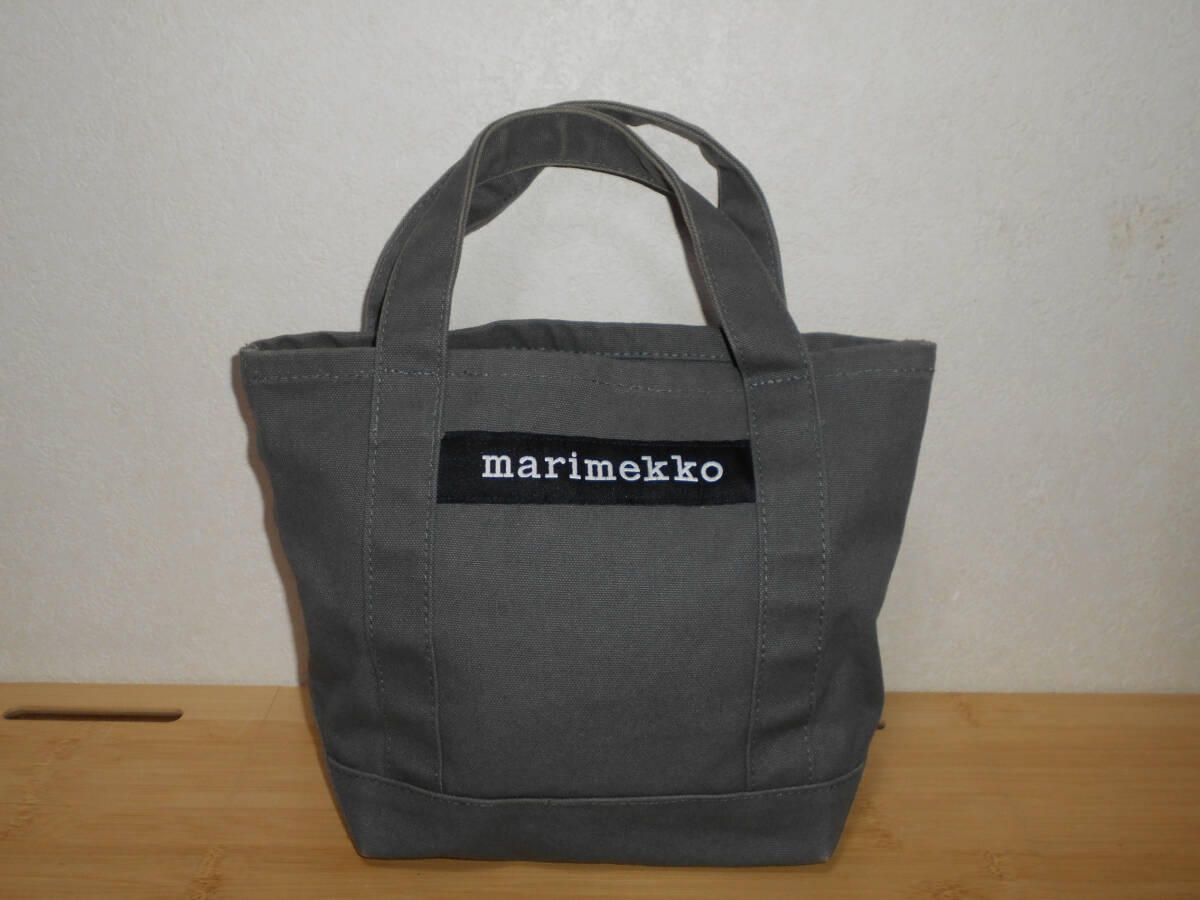 マリメッコ marimekko SEIDI トートバッグ キャンバス グレー (2C タ4_画像1