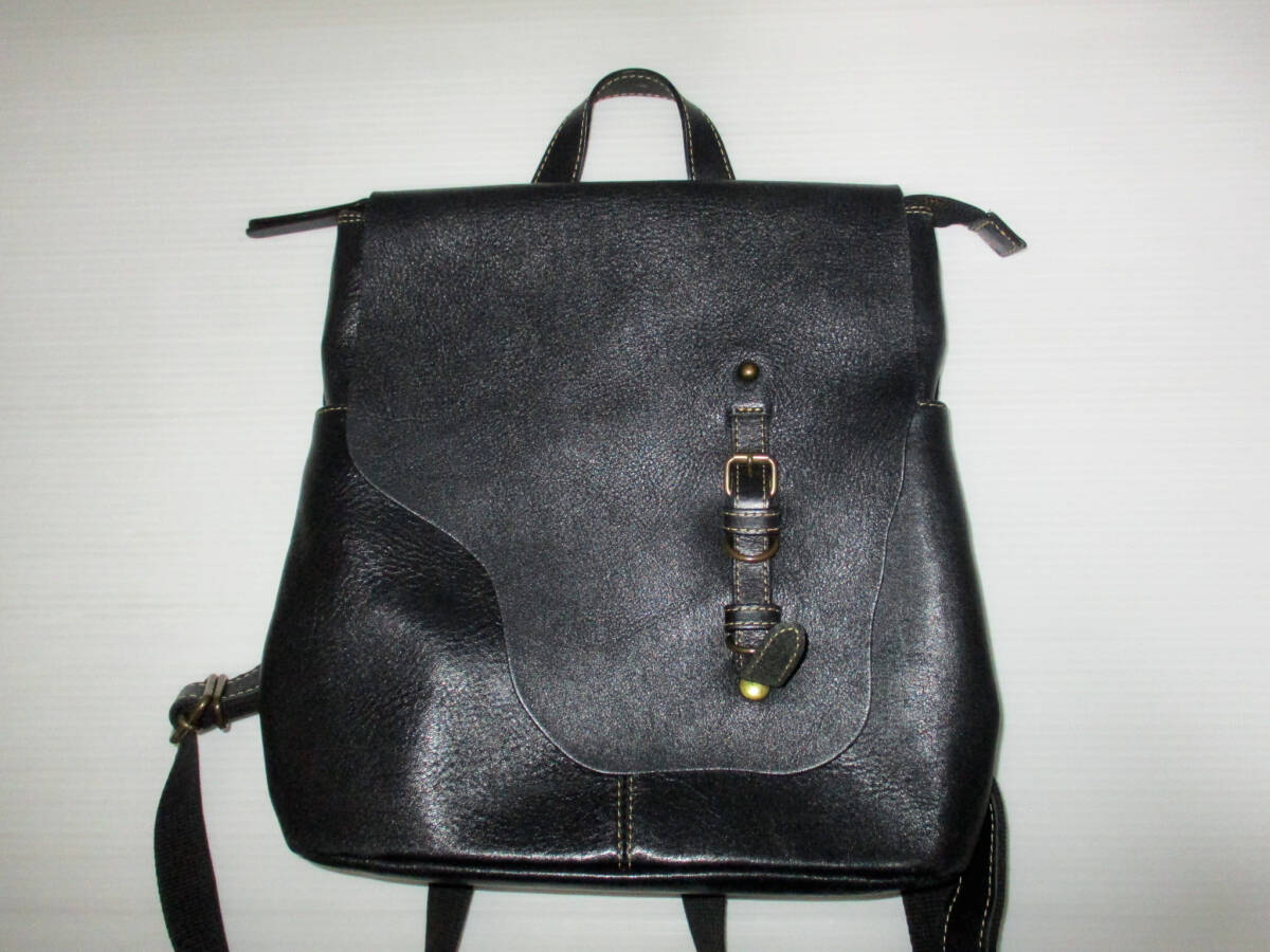日本製☆本革レザー リュックサック バッグ 鞄 黒 (3E 9 _画像6