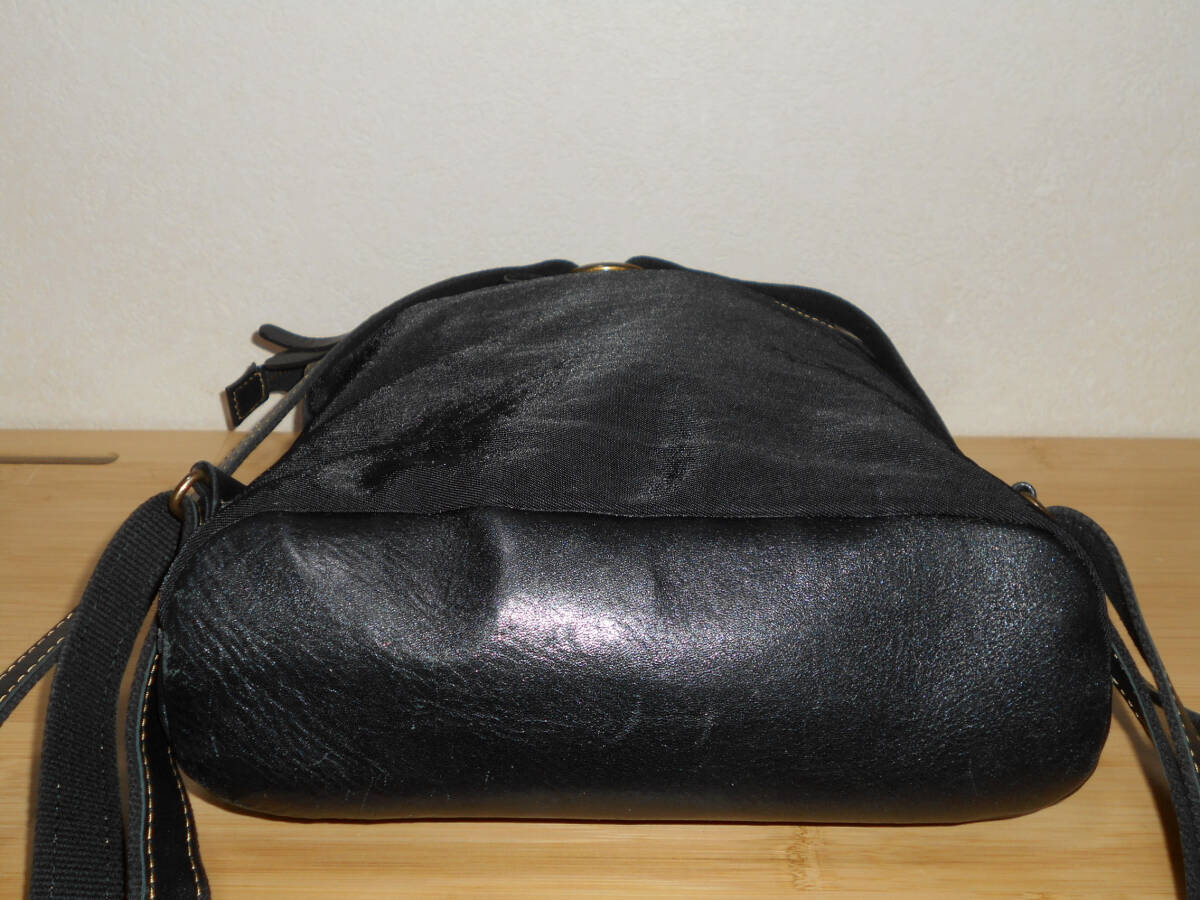 日本製☆本革レザー リュックサック バッグ 鞄 黒 (3E 9 _画像2
