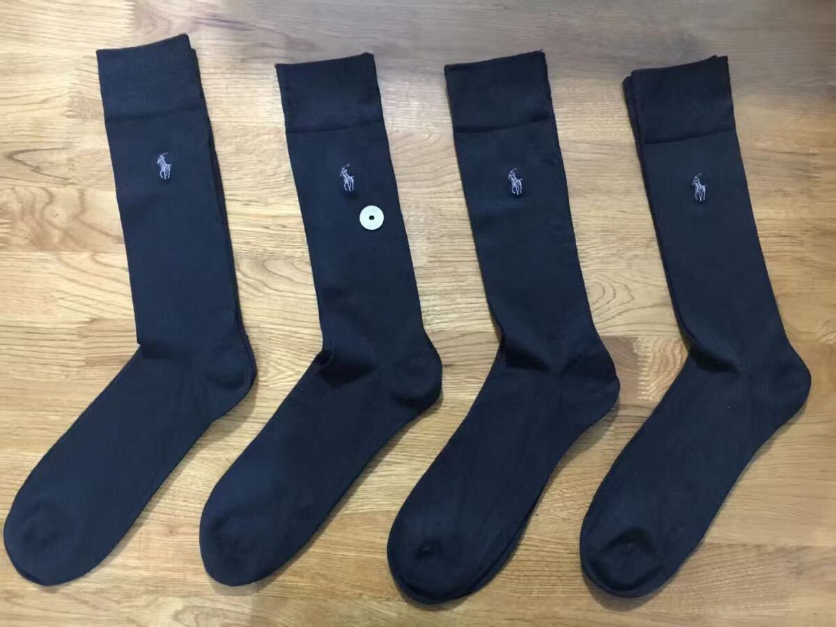 新品ポロラルフローレンメンズソックススーパーソフト靴下 4足セット41黒_画像1