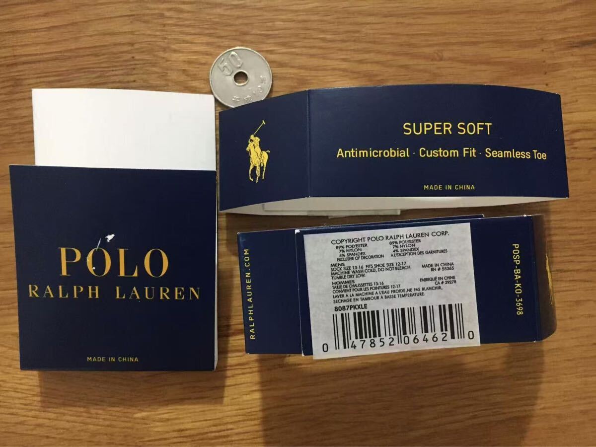 新品ポロラルフローレンメンズソックススーパーソフト靴下 4足セット41黒_画像6