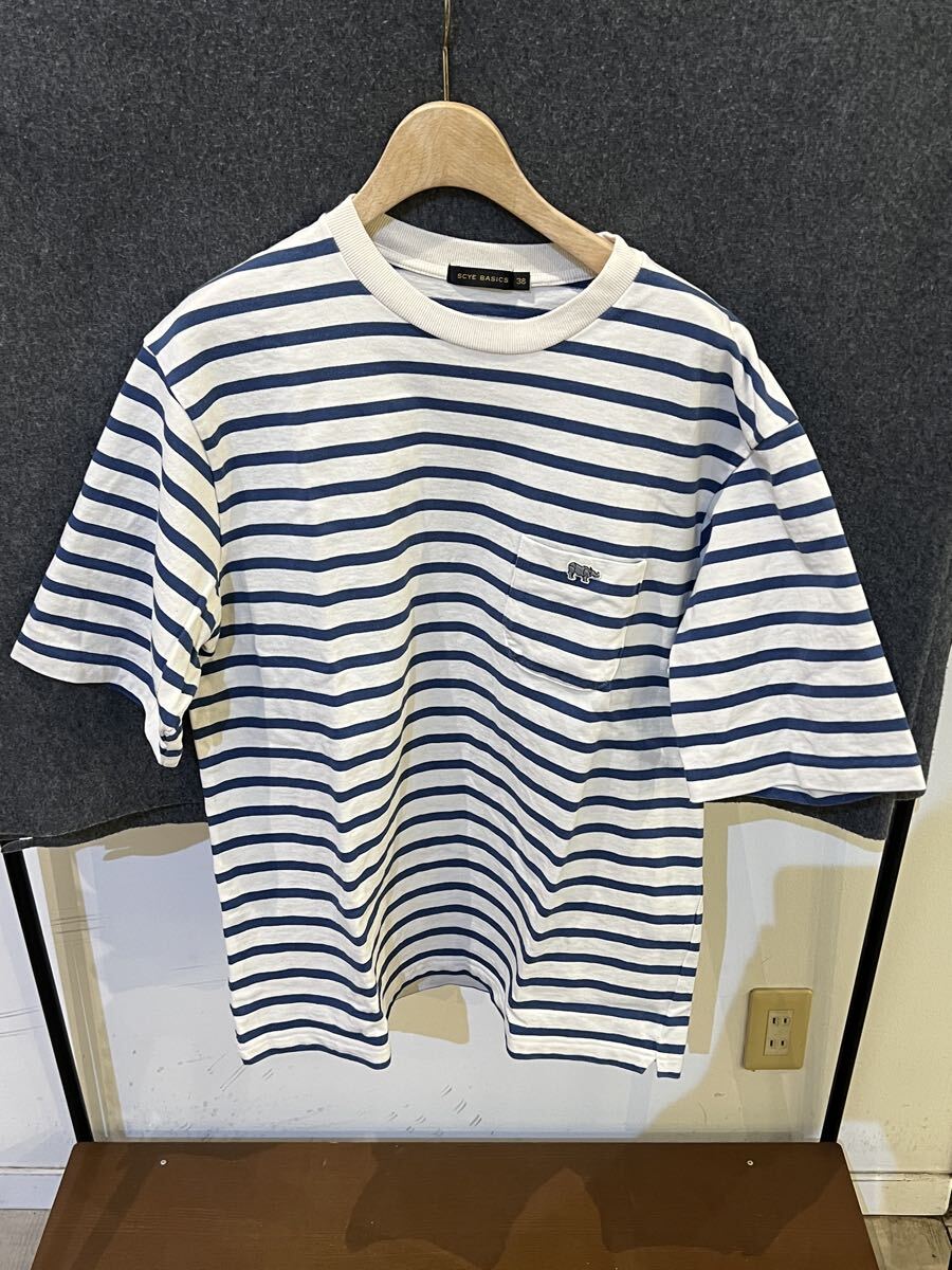 ⑦⑦③② scye basics 天竺 カットソー Tシャツ 38 美品 サイベーシック_画像1