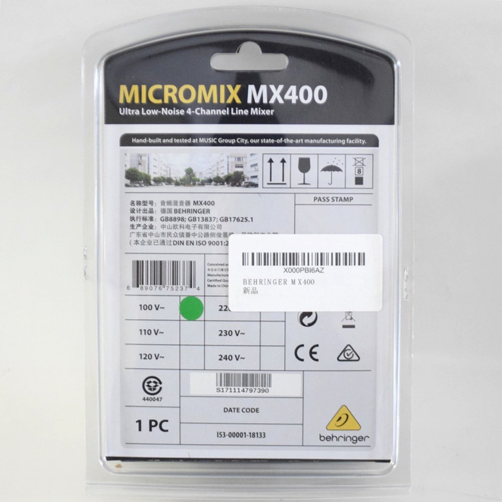 新品 ベリンガー MICROMIX ラインミキサー MX400 アクティブ仕様 4チャンネル 4入力 1出力 レベルコントロール搭載 behringer_画像6