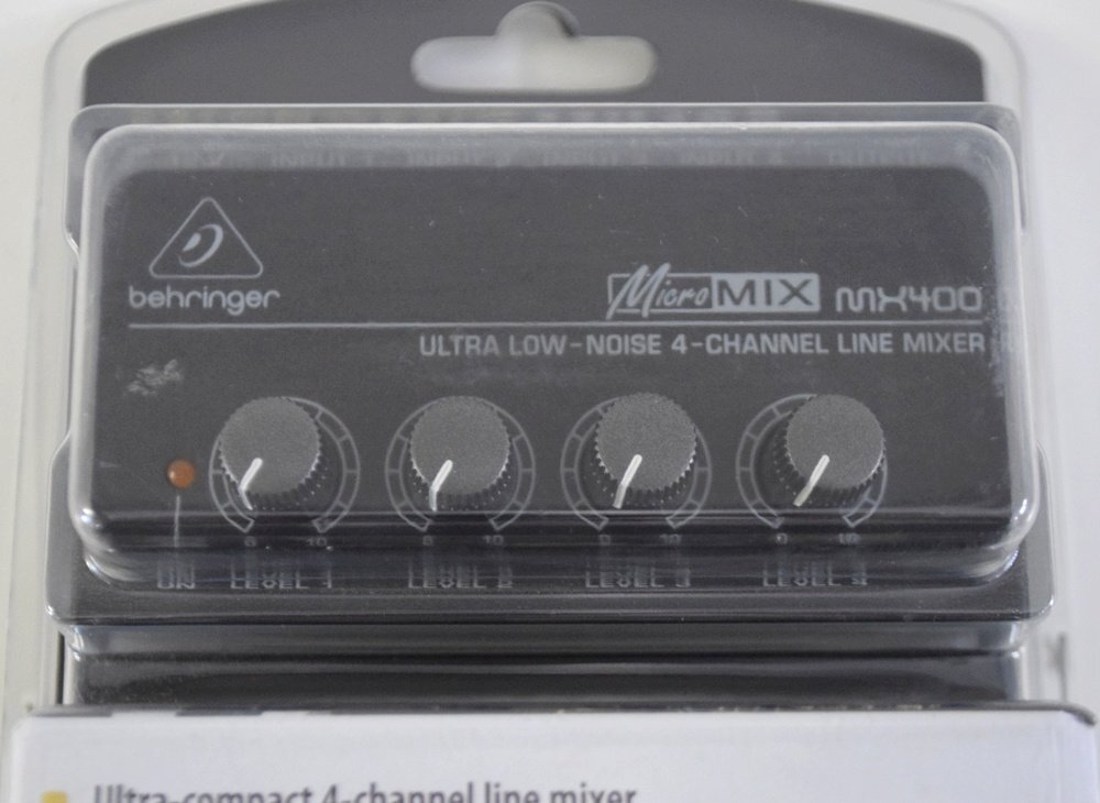新品 ベリンガー MICROMIX ラインミキサー MX400 アクティブ仕様 4チャンネル 4入力 1出力 レベルコントロール搭載 behringer_画像4