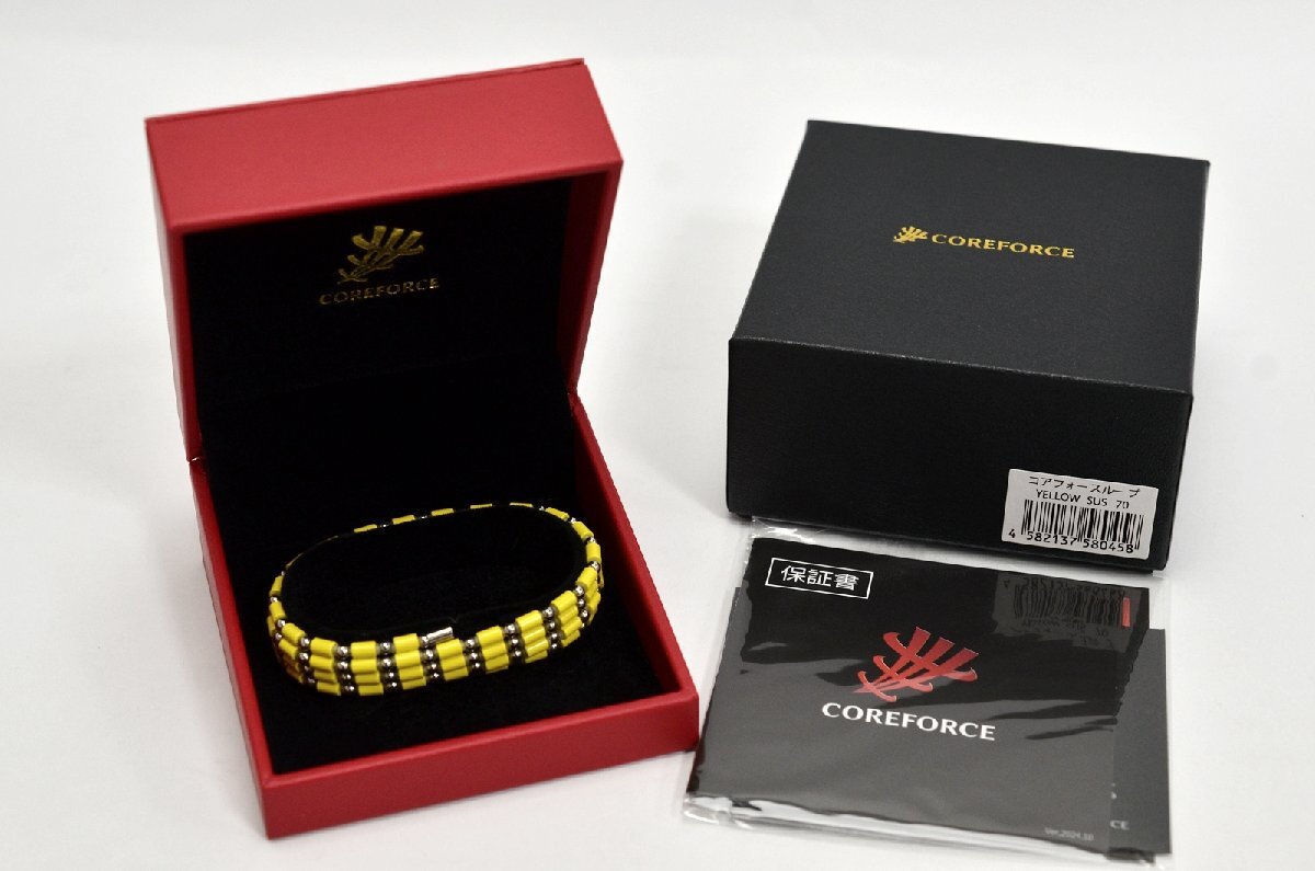 未使用 コアフォースループ YELLOW SUS 70 イエロー ブレスレット ネックレス ゴルフ 70cm COREFORCE LOOP 定価50,600円_画像4